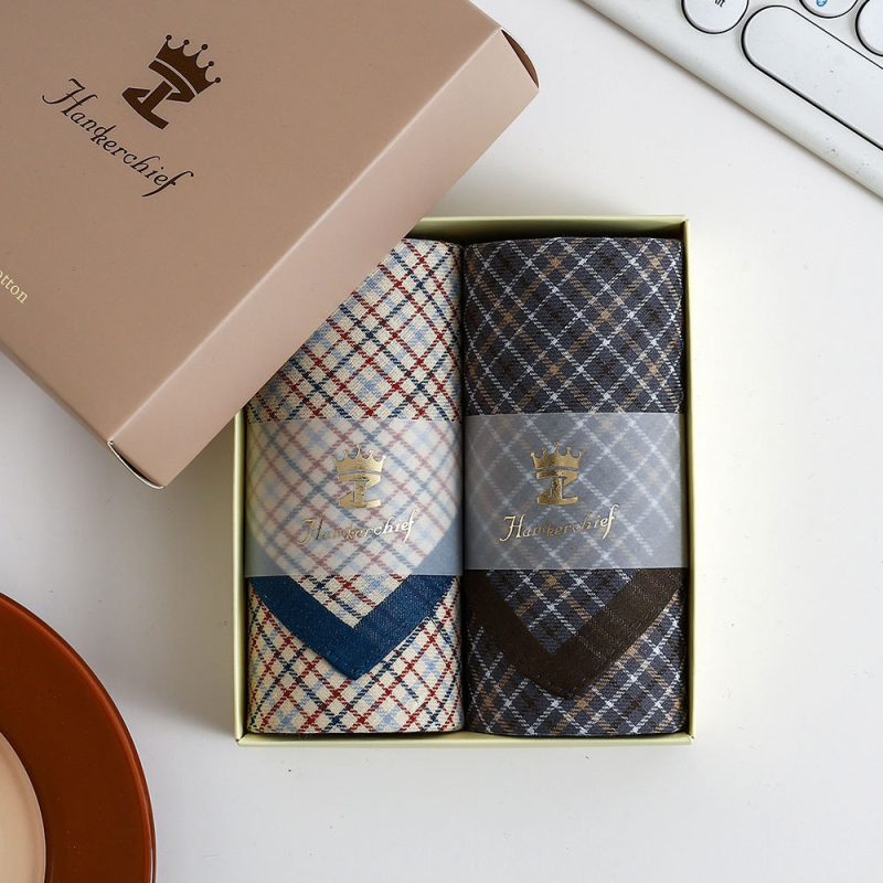 Zelue medvilnės languotas kišeninis nosinaitis, 18 g