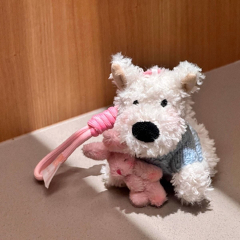 West Highland Terrier pūkuotas pakabukas kuprinei – gyvūnų raštas, gaivus saldus stilius, 2025 m. pavasaris