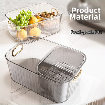 Πλαστικό καλάθι φρούτων με διπλό δίσκο αποστράγγισης, απλός σχεδιασμός, μάρκα Sheng, προϊόν από το 2023, ποιότητα πρώτης κατηγορίας, κατάλληλο για οικιακή χρήση (ξηροί καρποί και αποξηραμένα φρούτα)