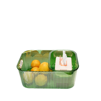 Πλαστικό καλάθι φρούτων με διπλό δίσκο αποστράγγισης, απλός σχεδιασμός, μάρκα Sheng, προϊόν από το 2023, ποιότητα πρώτης κατηγορίας, κατάλληλο για οικιακή χρήση (ξηροί καρποί και αποξηραμένα φρούτα)