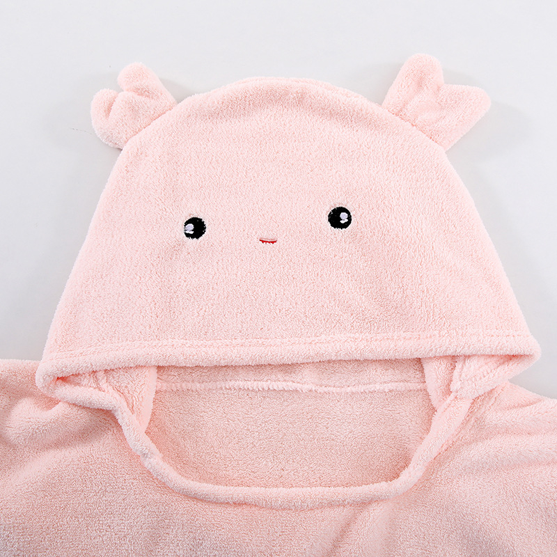 Ρόμπα μπάνιου από κοραλλένιο φλίς για ενήλικες και παιδιά, με κουκούλα, unisex, σετ γονέα-παιδιού, γρήγορο στέγνωμα και υψηλή απορροφητικότητα; ύφασμα: κοραλλένιο φλίς; βασικό υλικό: πολυεστέρας 85%