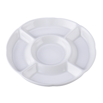 Porcelanska ploča, okrugla, jednobojna, moderni minimalistički stil, pogodna za mikrovalnu pećnicu, s logom.