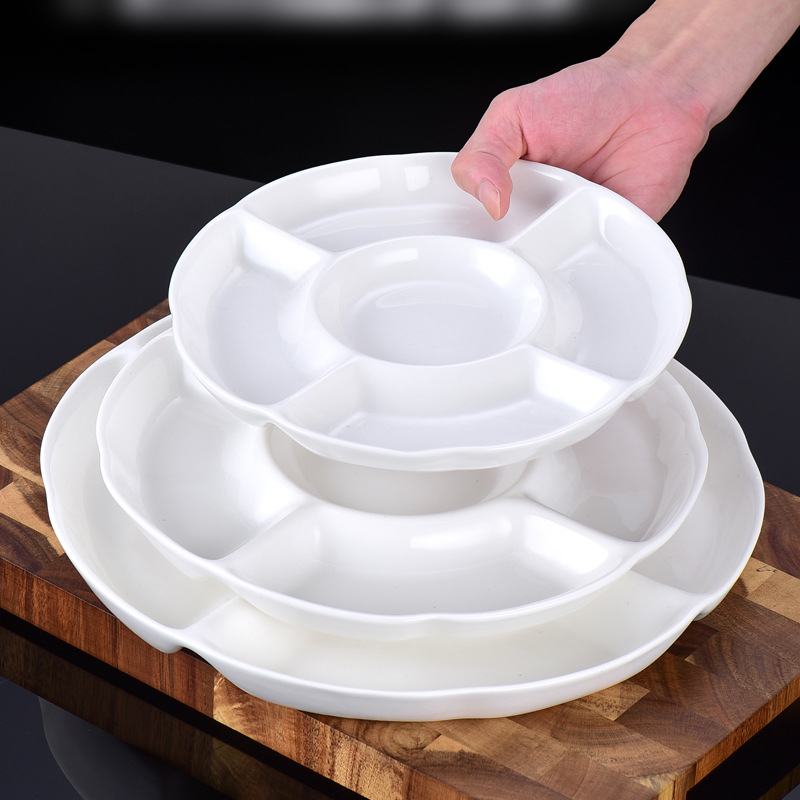 Porcelanska ploča, okrugla, jednobojna, moderni minimalistički stil, pogodna za mikrovalnu pećnicu, s logom.