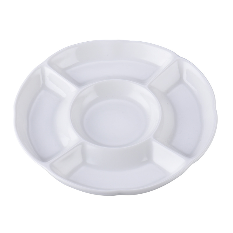 Porcelanska ploča, okrugla, jednobojna, moderni minimalistički stil, pogodna za mikrovalnu pećnicu, s logom.