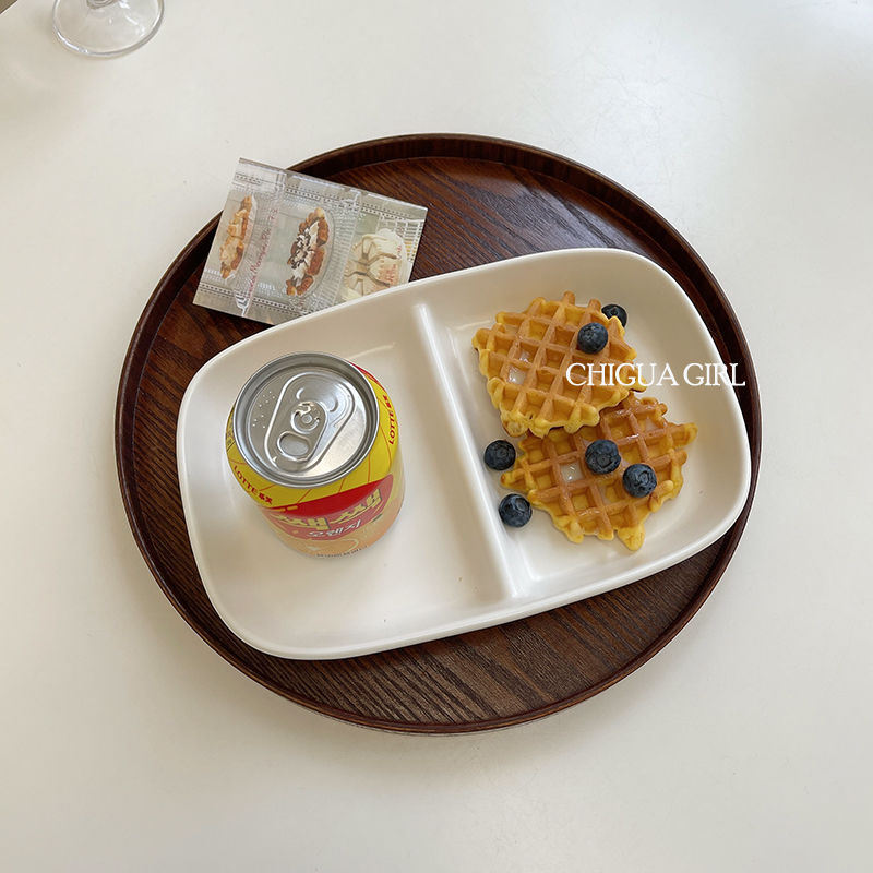 Ins-stil masivno drveni okrugli pladanj – japanski stil drveni spremnik za kavu i voće, moderan minimalistički dizajn