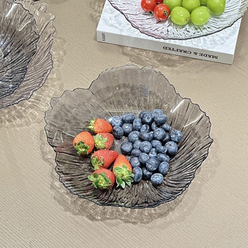 Šiaurietiškai modernus vaisių padėklas gėlės formos, kristalo plastiko lėkštė su perliniu spindesiu, rankų darbo, įpakuotas PP maišelyje