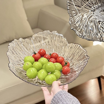 Šiaurietiškai modernus vaisių padėklas gėlės formos, kristalo plastiko lėkštė su perliniu spindesiu, rankų darbo, įpakuotas PP maišelyje