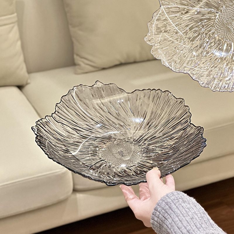 Šiaurietiškai modernus vaisių padėklas gėlės formos, kristalo plastiko lėkštė su perliniu spindesiu, rankų darbo, įpakuotas PP maišelyje