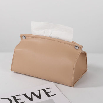 Ādas salvetes kaste – minimālistisks mūsdienīgs dizains, modelis plakts atvērums vai V-atvērums, piemērots auto, dzīvojamai istabai un vannas istabai, 100 gab./kaste, logotipa drukāšana un pielāgošana