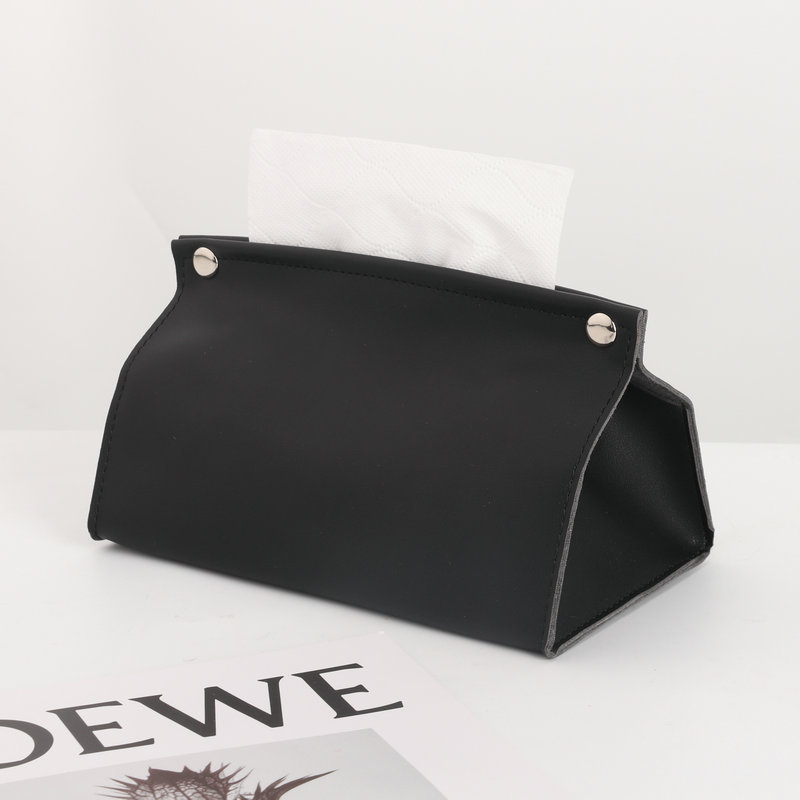 Ādas salvetes kaste – minimālistisks mūsdienīgs dizains, modelis plakts atvērums vai V-atvērums, piemērots auto, dzīvojamai istabai un vannas istabai, 100 gab./kaste, logotipa drukāšana un pielāgošana