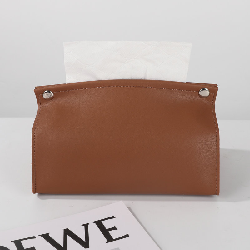 Ādas salvetes kaste – minimālistisks mūsdienīgs dizains, modelis plakts atvērums vai V-atvērums, piemērots auto, dzīvojamai istabai un vannas istabai, 100 gab./kaste, logotipa drukāšana un pielāgošana