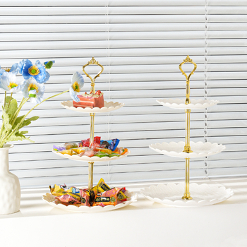 Háromszintes desszert-állvány PP-anyagból, Dongjun márka, modern minimalist stílus