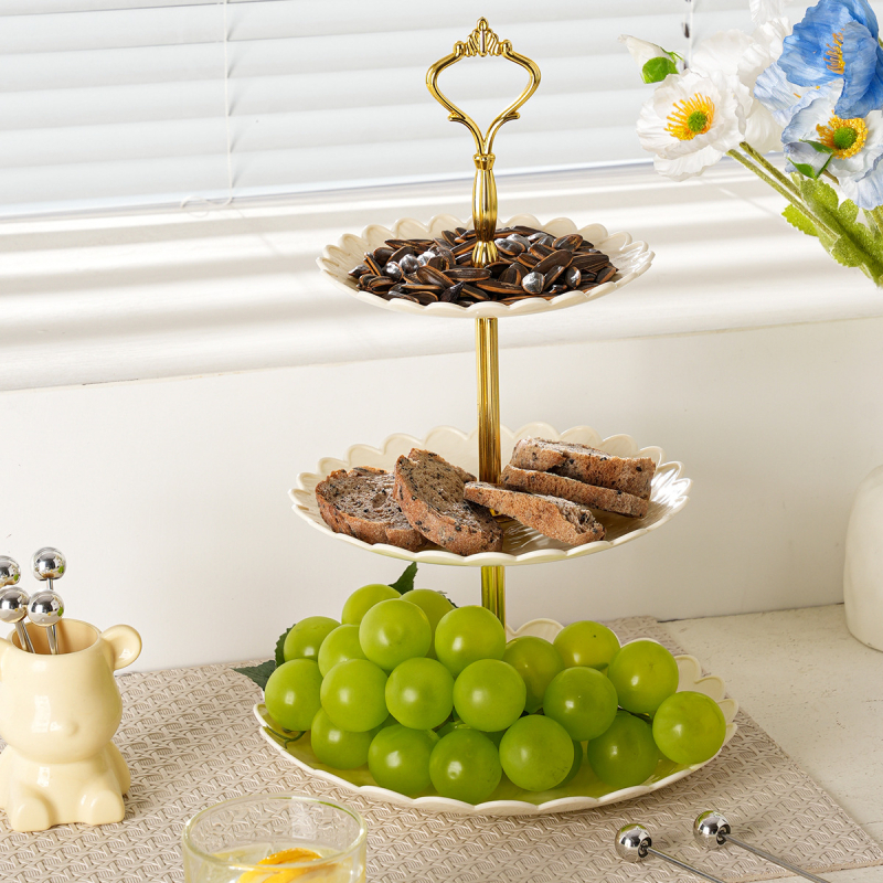 Háromszintes desszert-állvány PP-anyagból, Dongjun márka, modern minimalist stílus