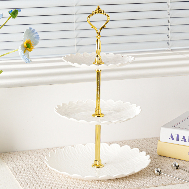 Háromszintes desszert-állvány PP-anyagból, Dongjun márka, modern minimalist stílus