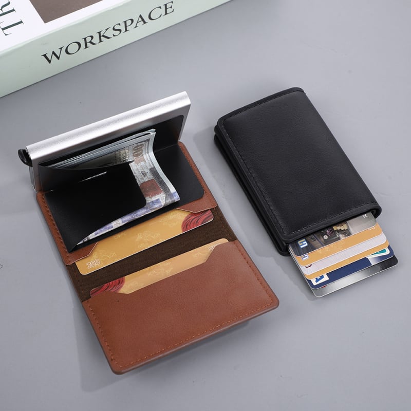 RFID kártyatartó uniszex – PU anyag, belső szintetikus bőr, lopás elleni védelem, mindennapi használat, 2025 tavasza