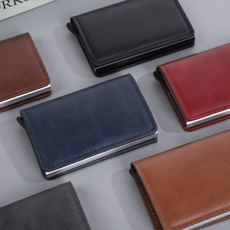 RFID kártyatartó uniszex – PU anyag, belső szintetikus bőr, lopás elleni védelem, mindennapi használat, 2025 tavasza