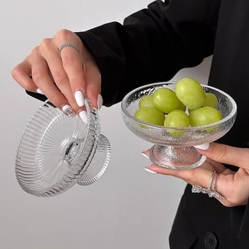 Stakleni pladanj za voće, marka Shun dish, moderan jednostavan stil, izlazak zimi 2024