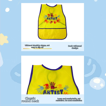 Bērnu ūdensnecaurlaidīgs garās piedurknes apģērbs ar roku zīmētu rakstu, no poliestera, viens izmērs, vecuma 3–8 gadi