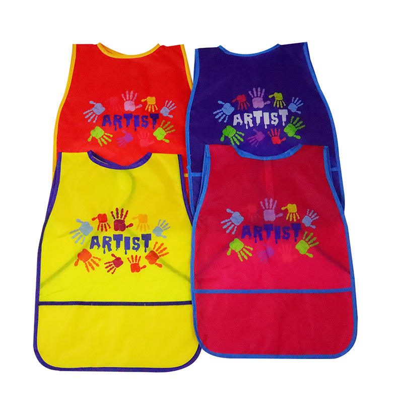 Bērnu ūdensnecaurlaidīgs garās piedurknes apģērbs ar roku zīmētu rakstu, no poliestera, viens izmērs, vecuma 3–8 gadi