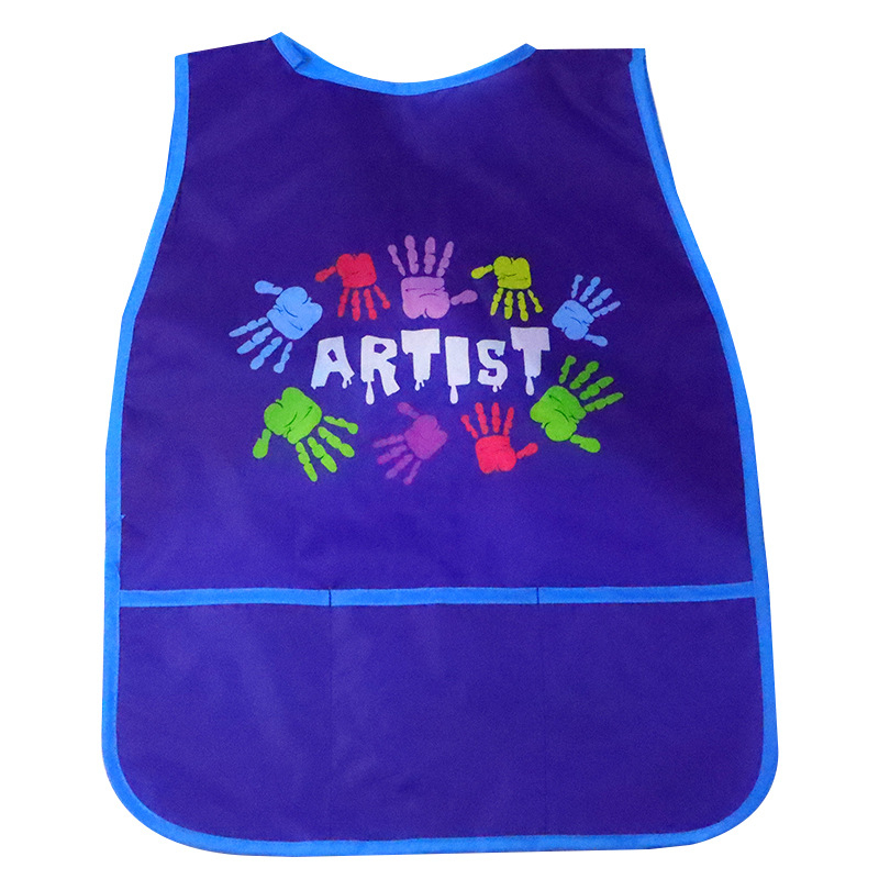 Bērnu ūdensnecaurlaidīgs garās piedurknes apģērbs ar roku zīmētu rakstu, no poliestera, viens izmērs, vecuma 3–8 gadi