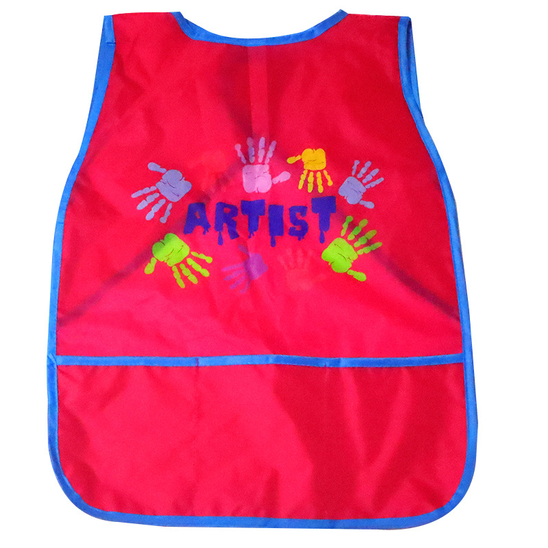 Bērnu ūdensnecaurlaidīgs garās piedurknes apģērbs ar roku zīmētu rakstu, no poliestera, viens izmērs, vecuma 3–8 gadi