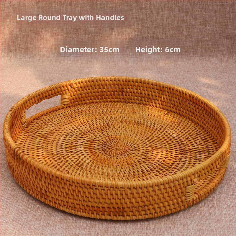 Ovocný tanier z rotangového výpletu, jednoduchý štýl, značka Coincidentally natural, uvedenie na trh v lete 2017, prvotriedna kvalita