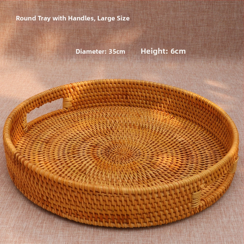 Ovocný tanier z rotangového výpletu, jednoduchý štýl, značka Coincidentally natural, uvedenie na trh v lete 2017, prvotriedna kvalita