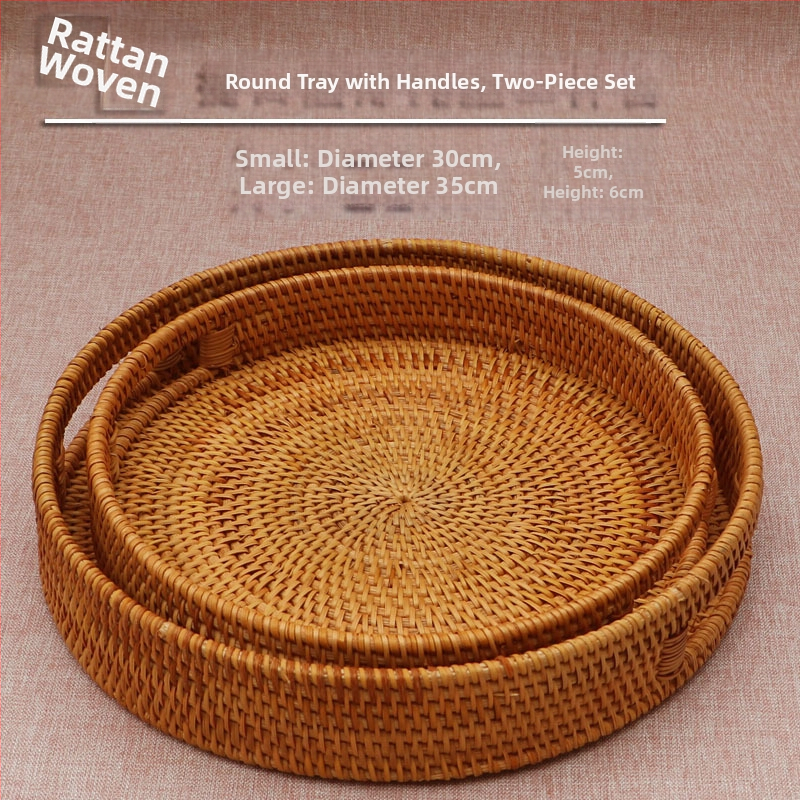 Ovocný tanier z rotangového výpletu, jednoduchý štýl, značka Coincidentally natural, uvedenie na trh v lete 2017, prvotriedna kvalita