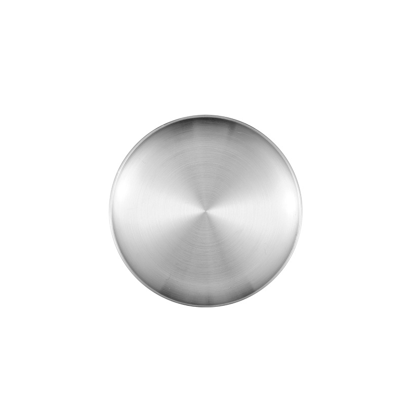 Κυκλική πλάκα από ανοξείδωτο χάλυβα 304 για μπάρμπεκιου — φινίρισμα βουρτσισμένο, εξωτερικού τύπου, εκτύπωση λογότυπου, δυνατή παραμετροποίηση