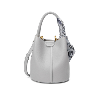 Női valódi bőrből készült bucket táska utcai stílusban, 2025 ősz, belső dokumentumtartó rekesz