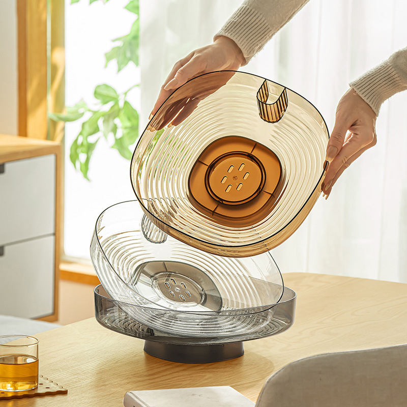 Nachuan műanyag gyümölcstál, átlátszó, lefolyó, magas lábbal – könnyed luxus dizájn otthonra, gyümölcsökhöz, édességekhez és nassolnivalókhoz