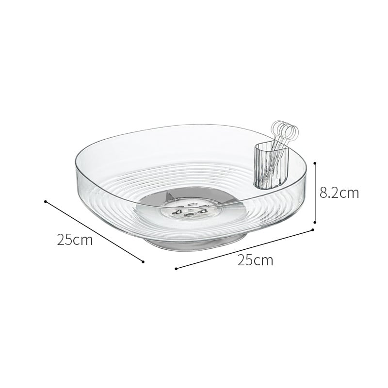 Nachuan műanyag gyümölcstál, átlátszó, lefolyó, magas lábbal – könnyed luxus dizájn otthonra, gyümölcsökhöz, édességekhez és nassolnivalókhoz