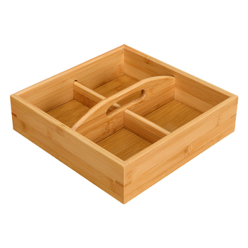 Πιάτο αποξηραμένων φρούτων από μπαμπού και ξύλο, σχέδιο τετράγωνου πλέγματος, κινεζικό στυλ, μάρκα Duomei Wood Industry, καλοκαίρι 2021