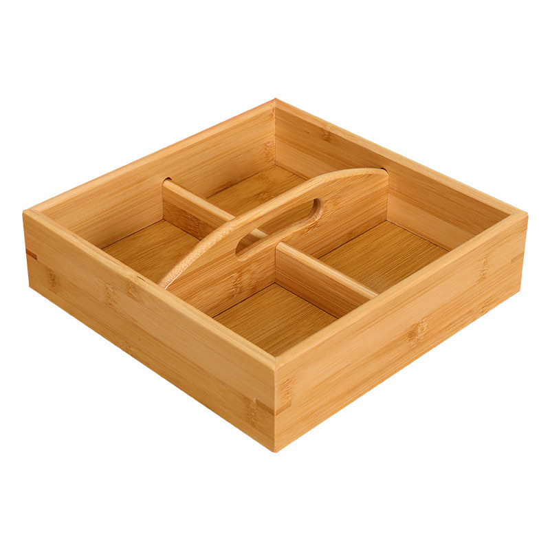 Πιάτο αποξηραμένων φρούτων από μπαμπού και ξύλο, σχέδιο τετράγωνου πλέγματος, κινεζικό στυλ, μάρκα Duomei Wood Industry, καλοκαίρι 2021