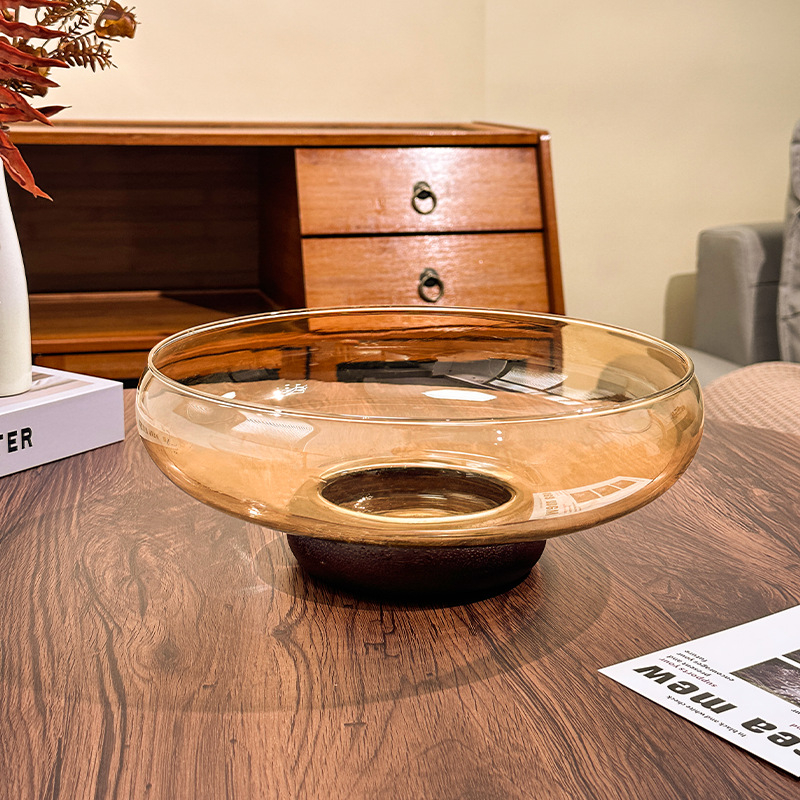 Farfurie pentru fructe din sticlă, stil luxos ușor retro Song, calitate premium