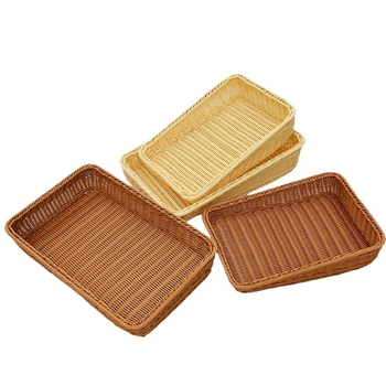 Coș plastic dreptunghiular pentru fructe cu margine înclinată – Stil simplu, formă dreptunghiulară, material plastic, pentru servire și afișare fructe