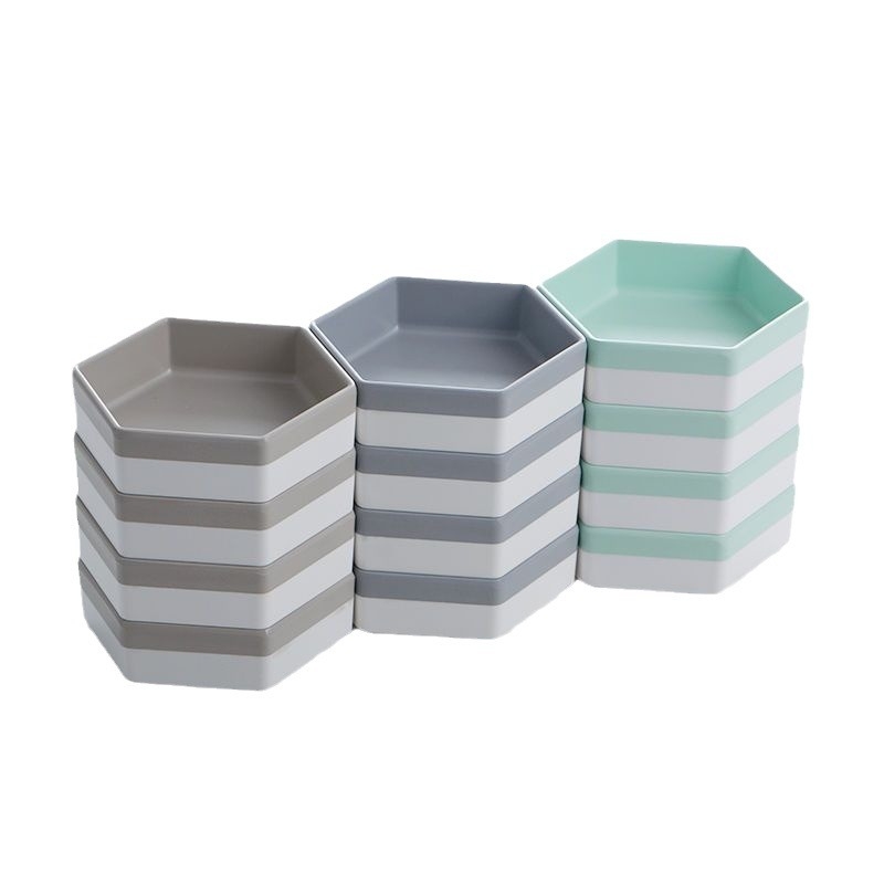 Set platouri sushi din melamină, farfurie hexagonală neregulată, personalizabil cu logo, finisaj sub glazură, calitate premium