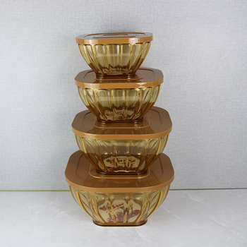  Kovové šalátové misky s poklopom — štvorčlenný set riadu na cestovanie, moderný minimalistický štýl, prvotriedna kvalita