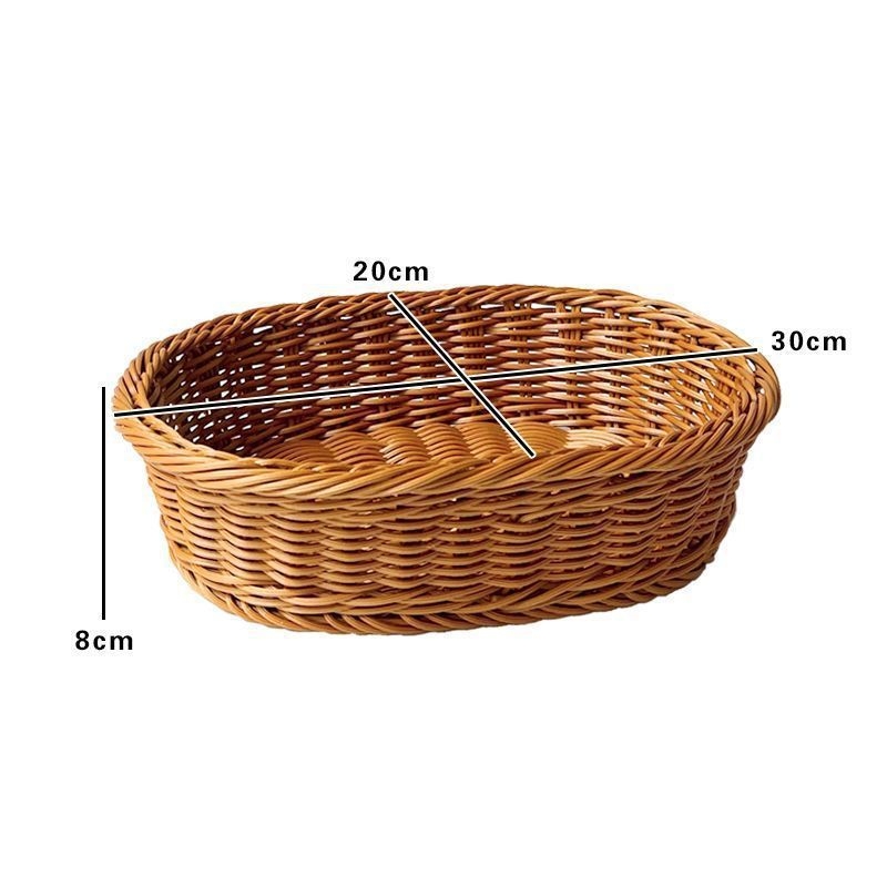 Coș de fructe pentru depozitare, din plastic, împletire imitatie de ratan, stil simplu