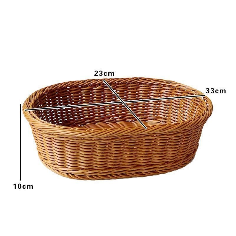 Coș de fructe pentru depozitare, din plastic, împletire imitatie de ratan, stil simplu