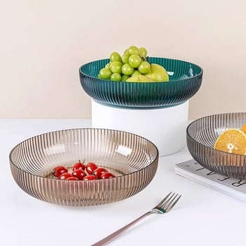 Farfurie de fructe pentru măsuța de cafea din living — material PET, stil modern simplu, model cu dungi, calitate de top.