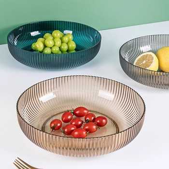 Farfurie de fructe pentru măsuța de cafea din living — material PET, stil modern simplu, model cu dungi, calitate de top.