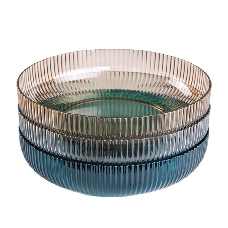 Farfurie de fructe pentru măsuța de cafea din living — material PET, stil modern simplu, model cu dungi, calitate de top.