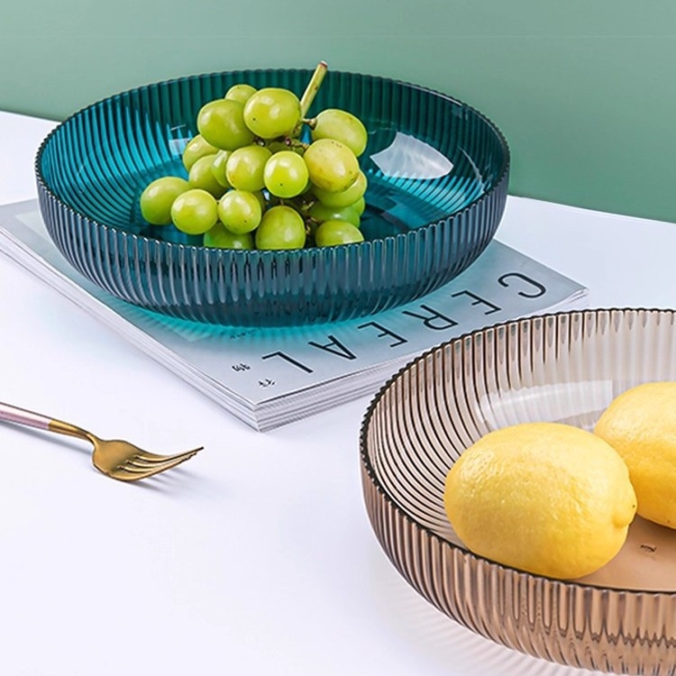 Farfurie de fructe pentru măsuța de cafea din living — material PET, stil modern simplu, model cu dungi, calitate de top.