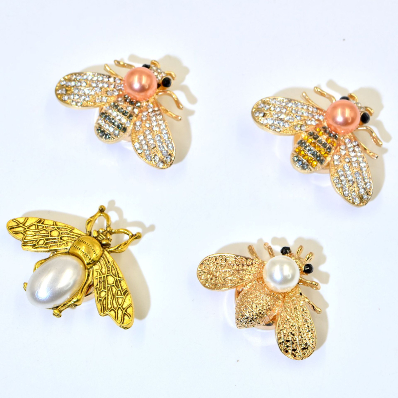 Metalne manšetne kopče TOMYDAY — prirodni unisex stil, elektroplatirani završetak, motiv pčele i kristala