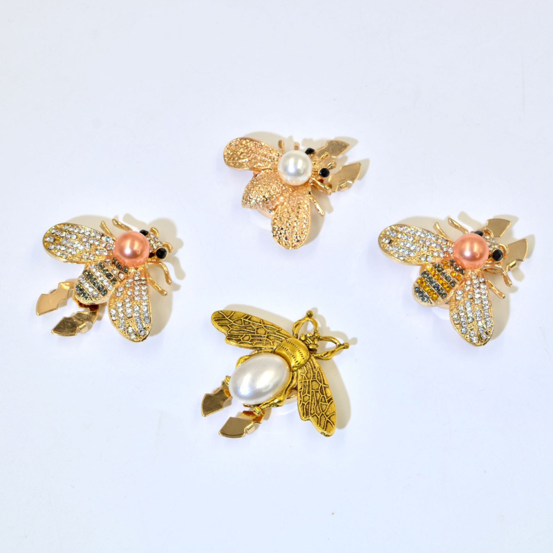 Metalne manšetne kopče TOMYDAY — prirodni unisex stil, elektroplatirani završetak, motiv pčele i kristala