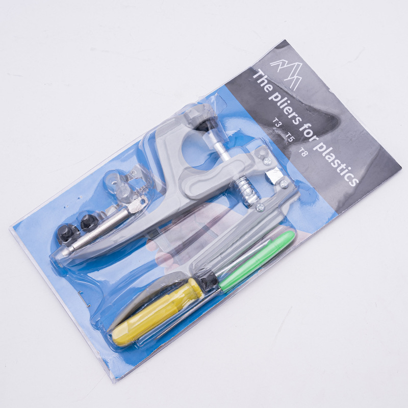 Set de clește pentru nasturi din rășină - instrument de montaj cu capac de protecție pentru nasturi ascunși, presă manuală, structură cu patru nasturi, pentru îmbrăcăminte și paltoane