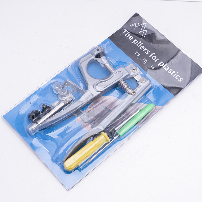 Set de clește pentru nasturi din rășină - instrument de montaj cu capac de protecție pentru nasturi ascunși, presă manuală, structură cu patru nasturi, pentru îmbrăcăminte și paltoane