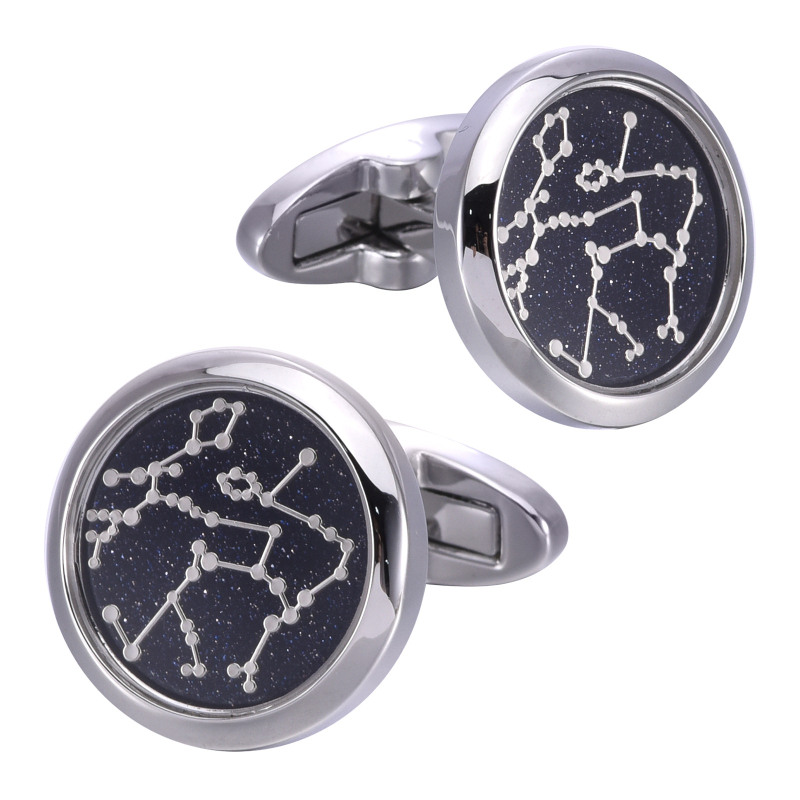 Muški manžetni gumbi s motivom zvjezdano neba u francuskom stilu, luksuzan dizajn