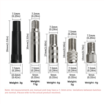 Record Work Metāla vārsta paplašinājuma vāciņš un uzpildes uzgaļi automobiļu remontam
